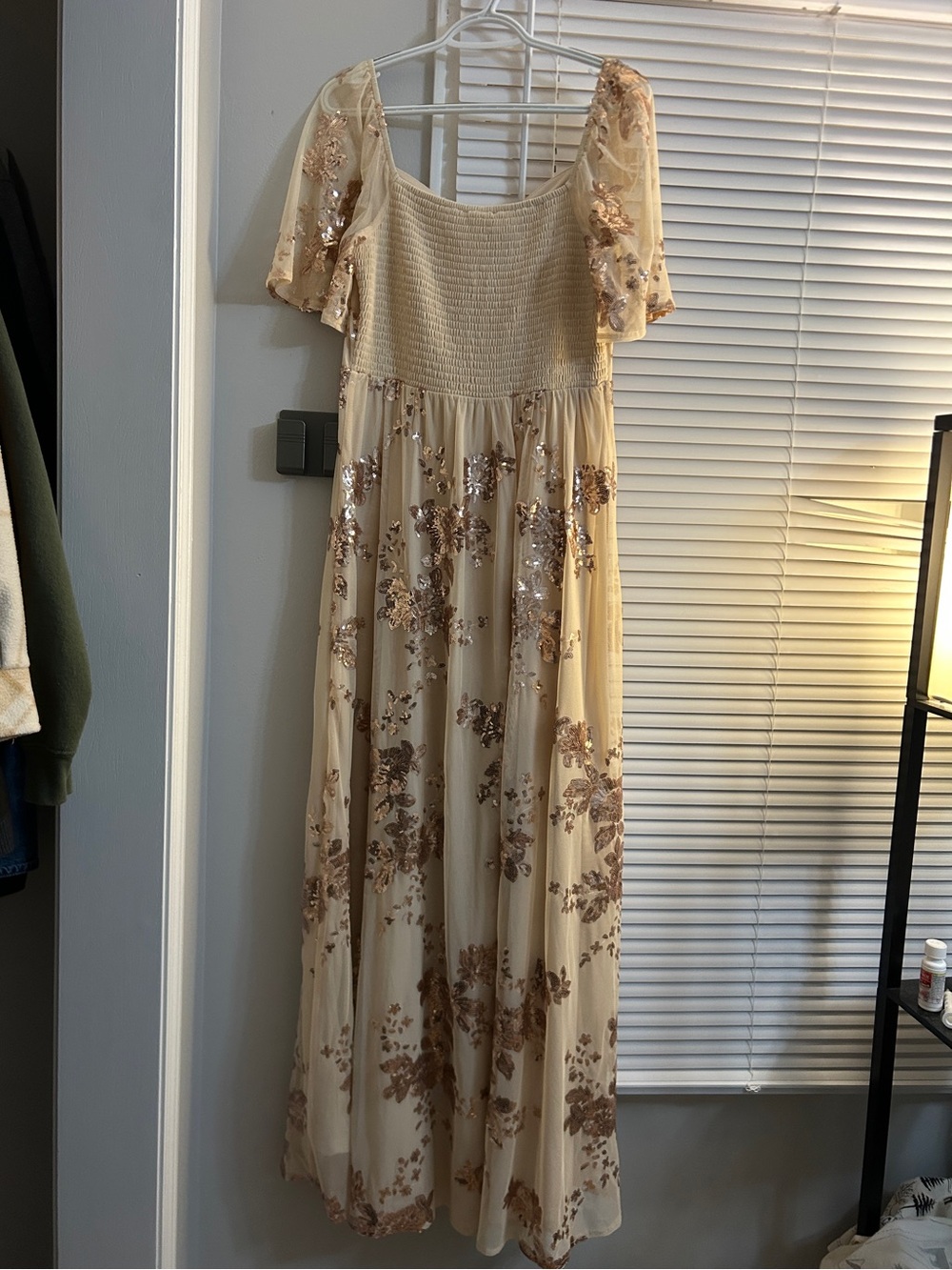 NWT Baltic Born Karina Sequin Maxi Dress Size Large Champagne - Picture 3 of 12